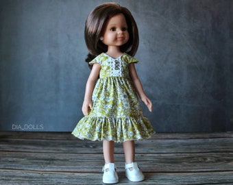 Paola Reina clothes, yellow dress for Paola Reina, doll clothing, summer dress for doll Paola Reina, doll clothes, Paola Reina outfit