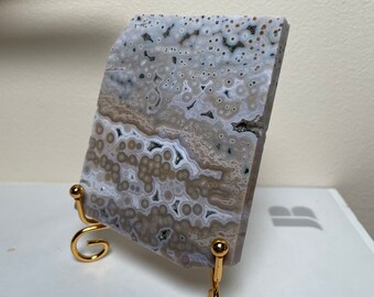 Enchanting Ocean Jasper | Pastel Orby Slab | Druzy Pockets | High Quality Polish