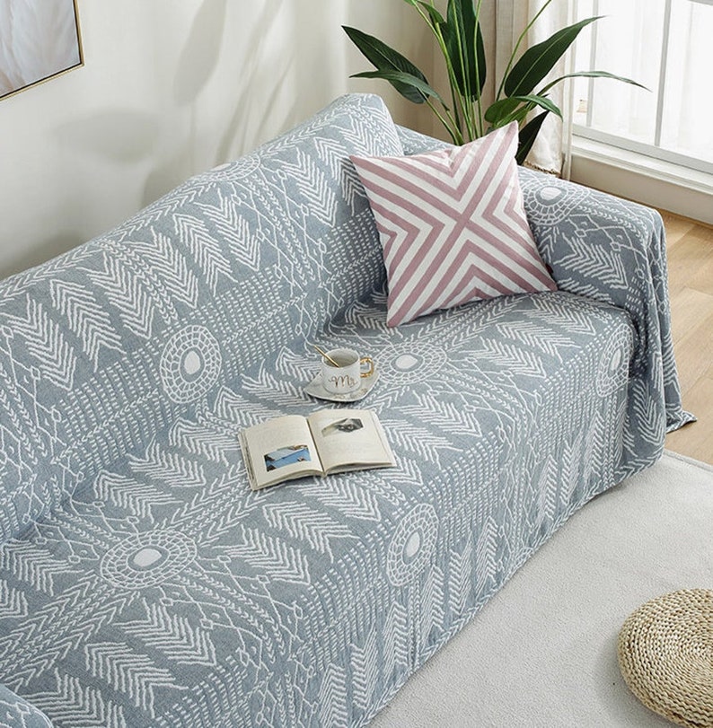 Reversible Scandi Nordic Sofa Throw Blanket Boho Throw Bed Etsy UK