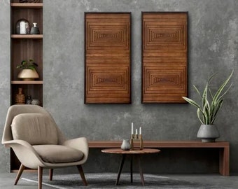Exquisite Handmade Wooden Wall Panel