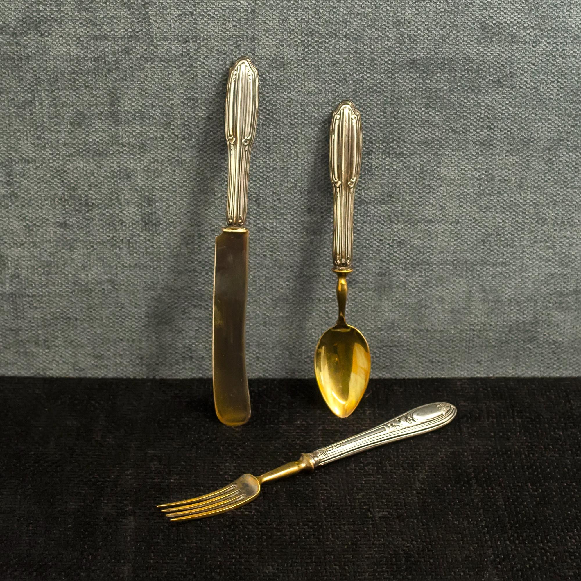 800 Silver Cutlery Set - Etsy