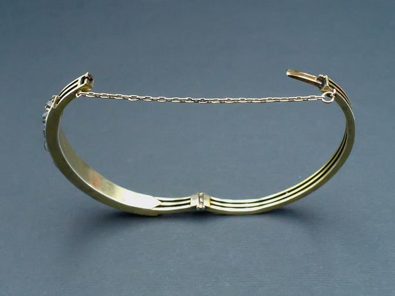 Gilded Silver & Glass Bracelet • Antique oval rig… - image 9