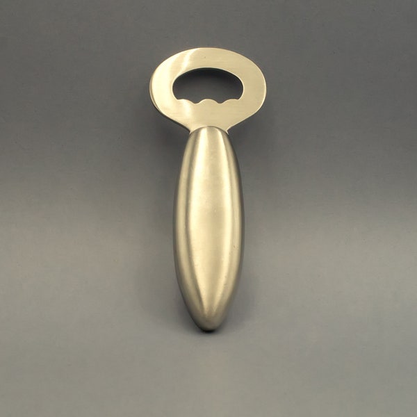 Vintage Steel Bottle Opener • For beer bottles. Italy, 1970s, very good condition, sleek design, streamlined shape, functional & unusual