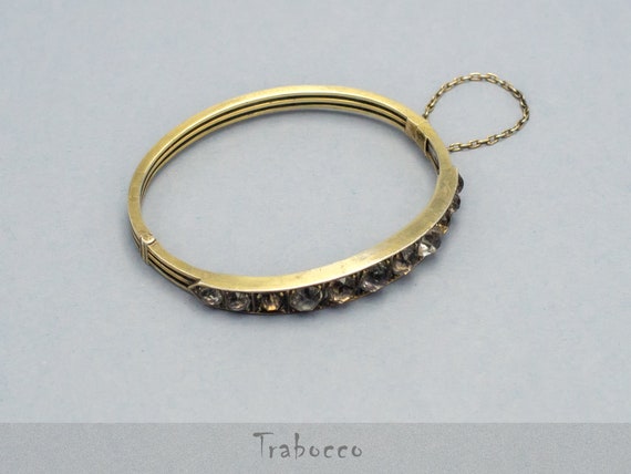 Gilded Silver & Glass Bracelet • Antique oval rig… - image 3