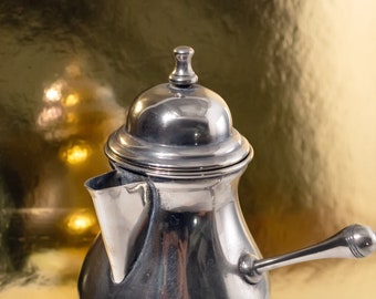 Small Silver Plated Coffee Pot • Angular handle, in perfect condition, durable silver plating. Suitable for serving coffee or hot chocolate