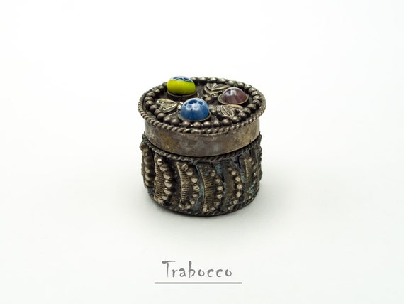 Murano Glass & Metal Jewelry Box • Tiny Murano gl… - image 1