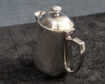 Vintage Sambonet Steel Coffee Pot • Mid-Century Modern elegance. Italian factory Sambonet marked with distinctive SBT logo. Italy, 1970s