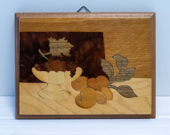 木製 壁掛け 象嵌細工 寄木 彫刻 工芸品 大型 パネル 芸術 アート レトロ ヴィンテージ寄木細工の木製象嵌アートパネル - Etsy 日本