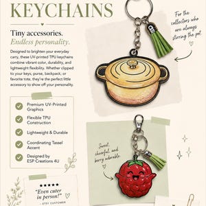 Dutch Oven Keychain | Mini Pot Charm with Tassel | Cookware Lover Gift | Kitchen Collector Accessory |