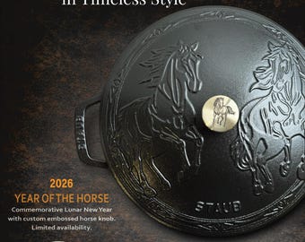 Embossed Horse Knob for Staub Dutch Oven | Collector's Upgrade