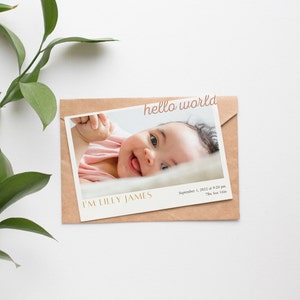 Birth Announcement Sign, Birth Announcement Template, Printable Photo Birth Card, Birth Announcement With Pictures, Instant Download