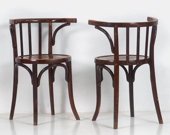 Conjunto de sillas Thonet con reposabrazos antiguas (um 1900) #3