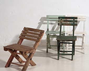 Antika fällstolar för barn (ca 1920). Set om 4 delar #3