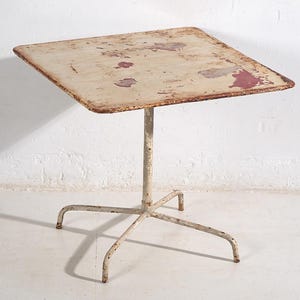 Tavolo da giardino bianco vintage (Francia, c.1950) #7