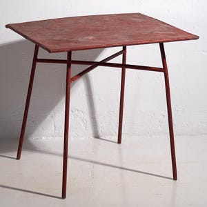 Tavolo antico da esterno rosso (c.1920) #13