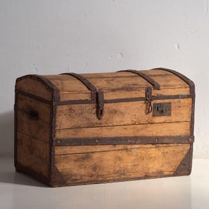 Antik tvättad träkista (ca 1900) #43