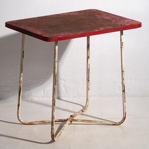 Tavolo da giardino antico rosso (c.1920) #19