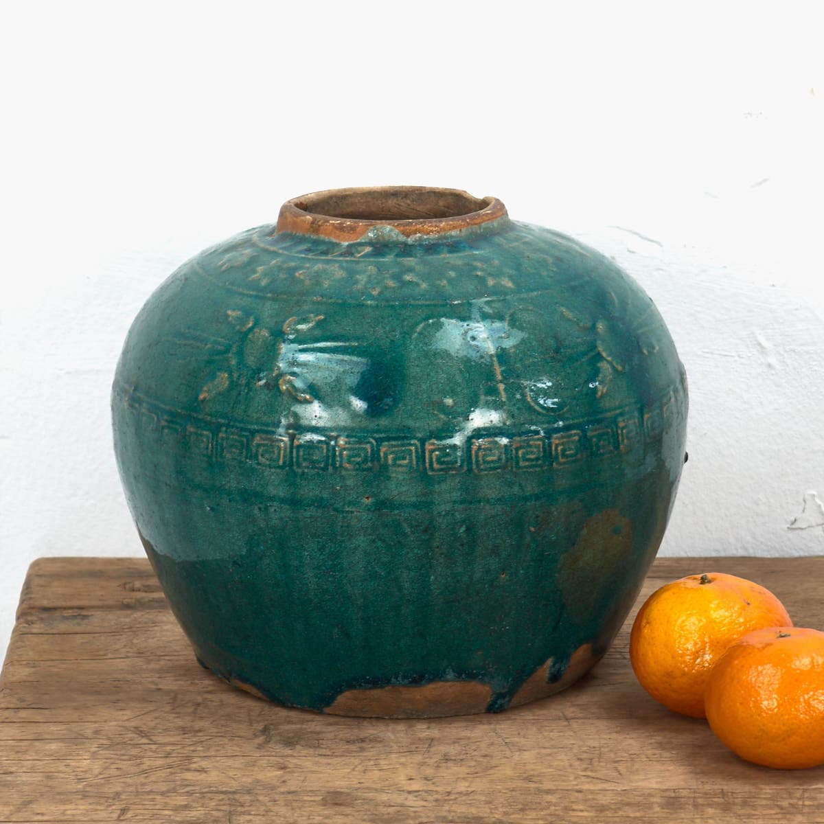 Emerald Green Antique Ceramic Vase c.1820