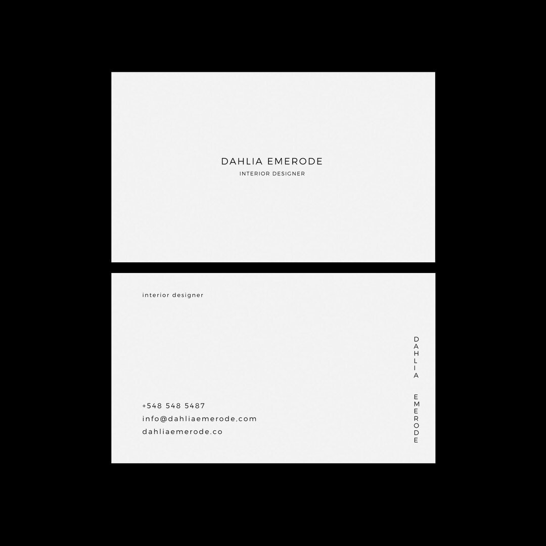 Digital Business Card Template Digital Download Minimalist Business