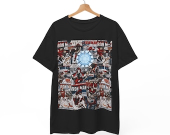 Iron man Arc Reactor Comic Panel Tee | Iron Hero Graphic T-Shirt