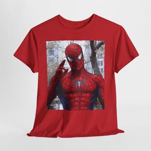 スパイダーマン映画Tシャツ | コミックコスプレシャツ マーベル 画像 4