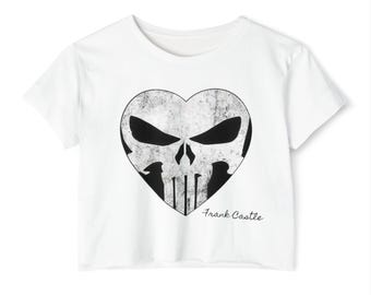 Frank Castle The Punisher Women's Cropped Cotton Polyester T-Shirt