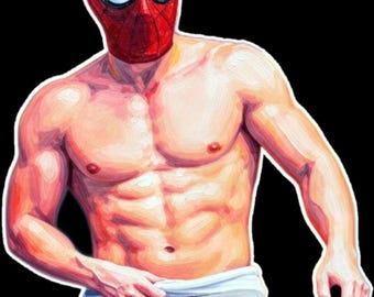 Big potato spider hero Kiss-Cut Stickers 4"x4"