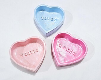 Valentine's day pastel candy heart jewelry box/ trinket box toxic room decor