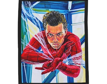 Big potato spider hero velveteen Plush Blanket 50"x60"