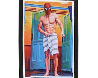 Big potato spider hero  Velveteen Plush Blanket 60"x80"