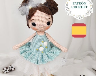 APRIL - Crochet amigurumi doll pattern in SPANISH