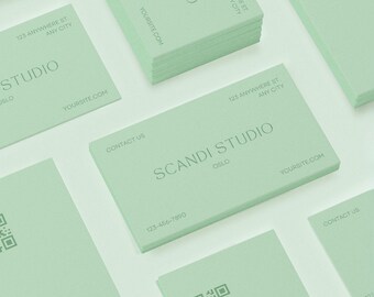 Business card, Printable template, Scandinavian design.