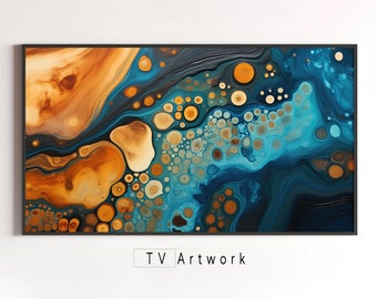 Samsung Frame TV Art | Marbled Beauty | Abstract, Colorful, Marbling of Shapes | Digital Illustration for Virtual Display and Wallpaper