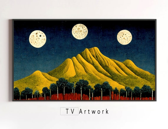 Samsung Frame TV Art. Valley of the Three Moons. Colorful, Surreal ...