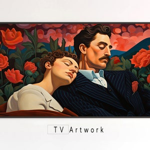 Samsung The Frame TV Art | Comfortably in Love | Loving Couple, Romance, Languid Scene | Digital Picture Frame or Desktop Wallpaper