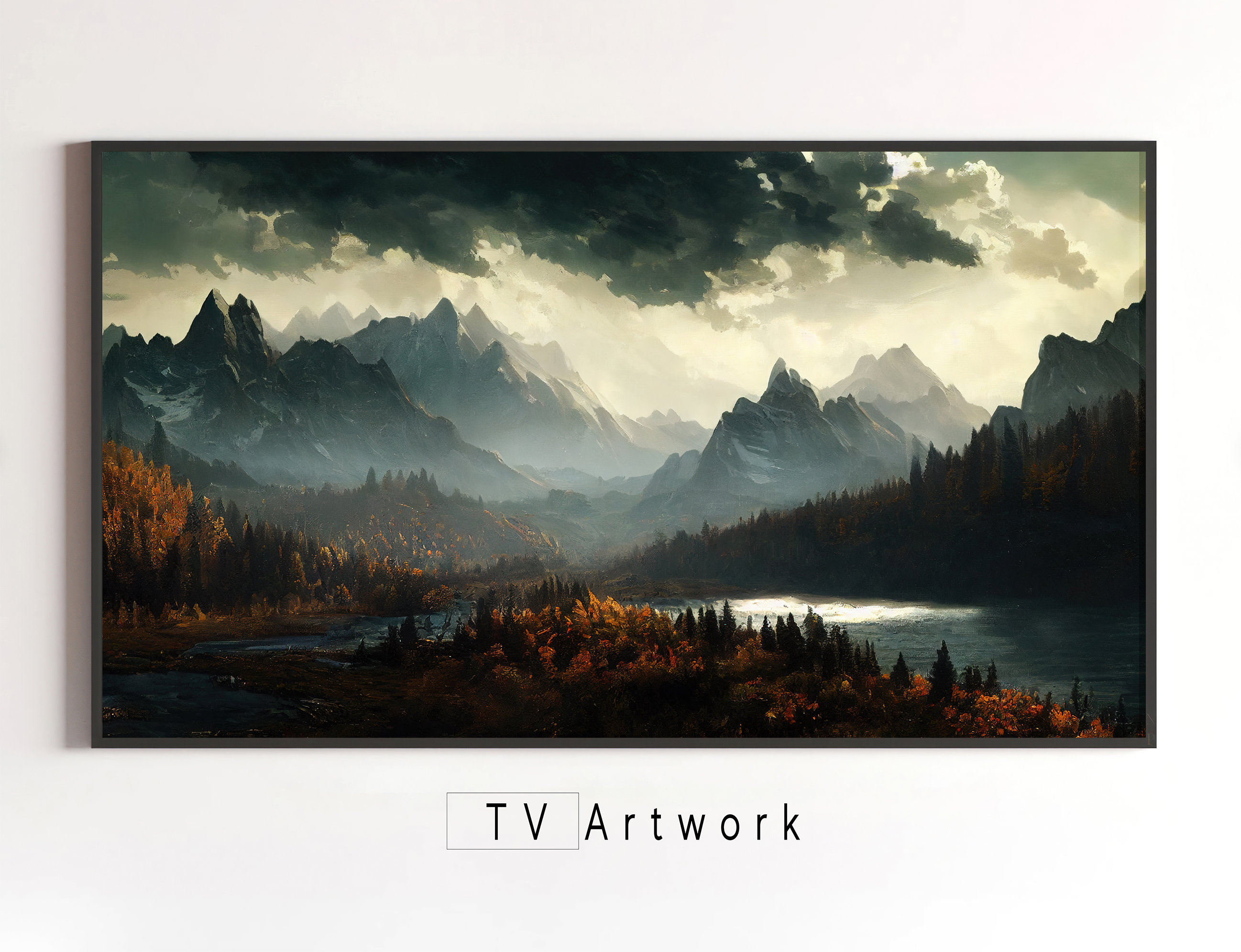 Samsung Frame TV Art | High Alpine Lake | Moody, Rugged, Landscape | Digital Artwork for The Frame TV.