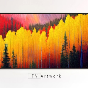 Samsung Frame TV Art | Trees of Autumn | Colorful, Nature, Landscape | Digital Artwork for The Frame TV