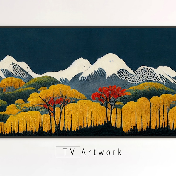 Samsung Frame TV Art | Autumn in the Rockies | Colorful, Abstract, Landscape| Digital Artwork for The Frame TV.