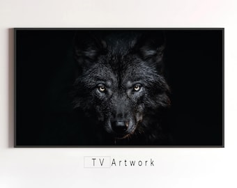 Samsung Frame TV Art | Big, Bad Wolf | High Contrast, Wildcore, Animal Portrait | Digital Illustration for Display and 4K Wallpaper