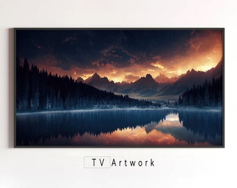 Samsung Frame TV Art | Cold Waters of Desolation Wilderness | Moody, Nature, Landscape| Digital Artwork for The Frame TV.