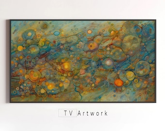 Samsung Frame TV Art | Life Under a Microscope | Abstract, Enchanting, Bubbles | Digital Illustration for Virtual Display and Wallpaper