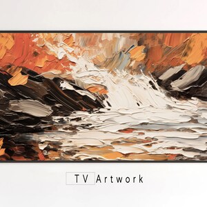Samsung Frame TV Art | Abstract Rapids at Fall Creek | Impasto, Impressionism, Landscape | Digital Artwork for The Frame TV