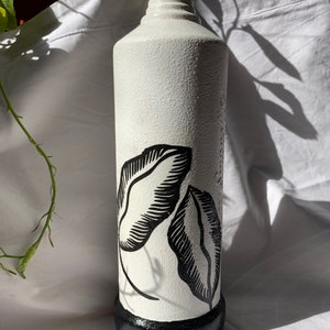 Modern Black and White Upcycled Bottle Vase image 4