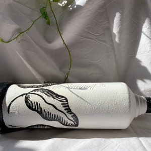 Modern Black and White Upcycled Bottle Vase image 3