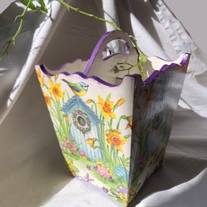 Little Birdy Cutlery/ Stationery Caddy Wooden,. Handmade with Decoupage image 1