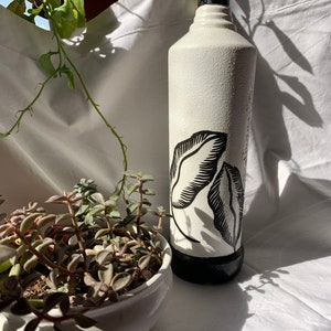 Modern Black and White Upcycled Bottle Vase image 2