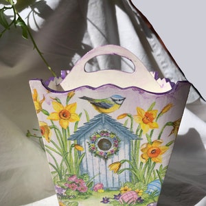 Little Birdy Cutlery/ Stationery Caddy Wooden,. Handmade with Decoupage image 2