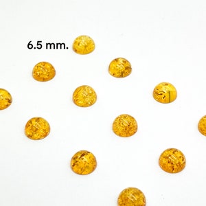 Natural Baltic Amber Round Shape Cabochon 6.5 mm.