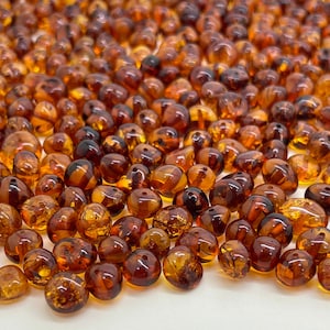 Natur Bernstein Barock Perlen / Lose Cognac Perlen