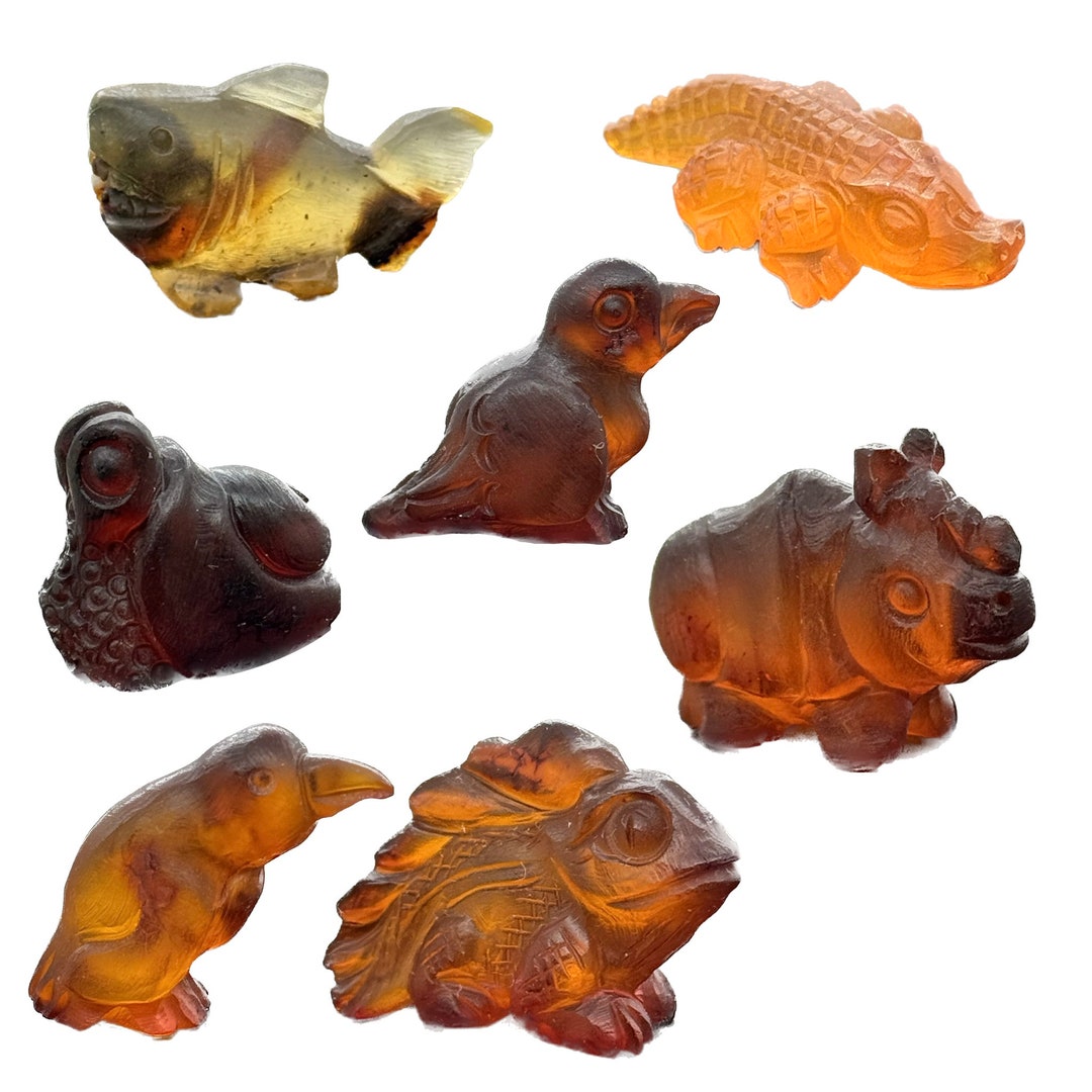 Natural Baltic Amber Hand Carved Animal Figurines - Etsy